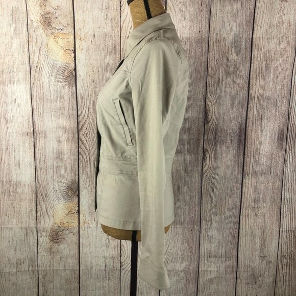 Mexx Beige Button Front Long Sleeve Jacket Sz 12 - Picture 4 of 11